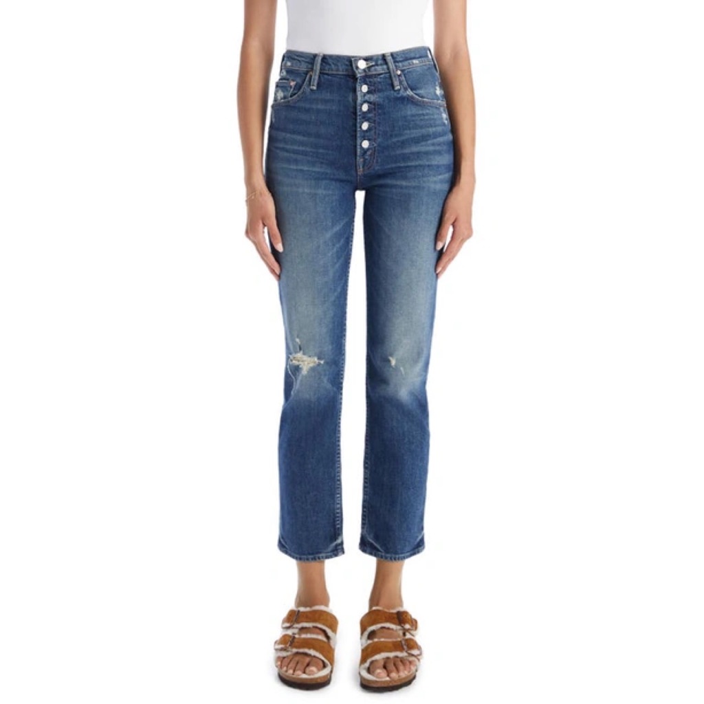 Mother The Pixie Tomcat High Waist Straight Leg Jeans In Born To Bite